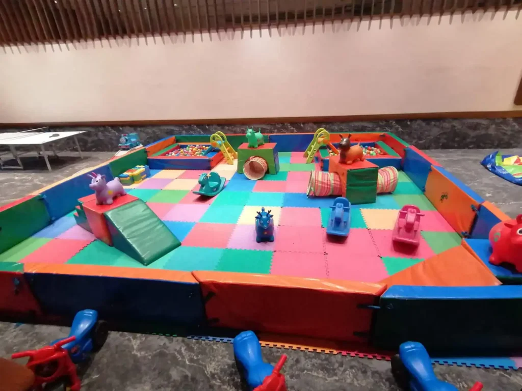 Set de bebés con corral y doble alberca de pelotas en renta